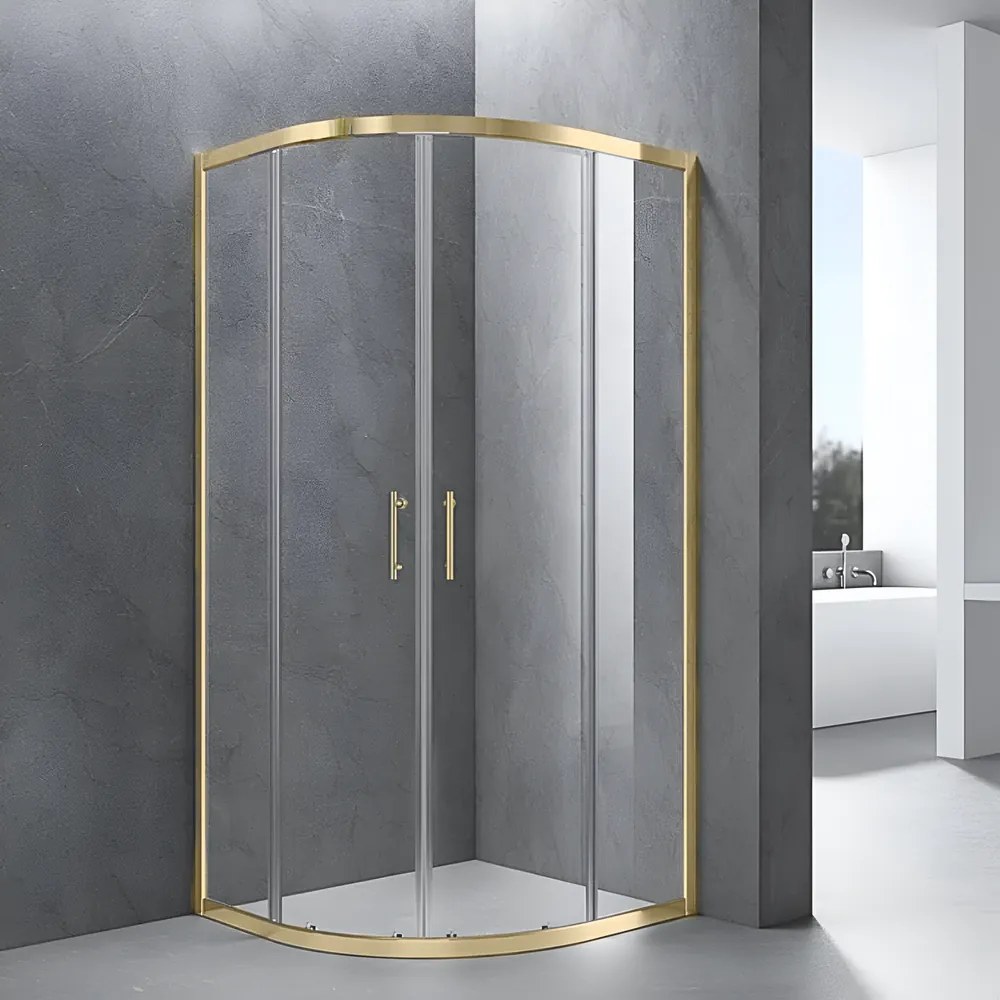 Murcia Gold sprchový kút zakrivený 90x90, 190cm, 6mm NANO