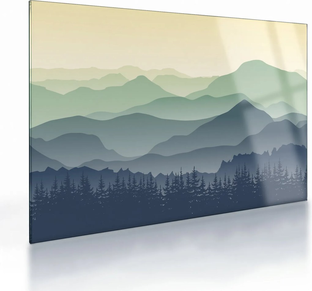 Sklenený obraz - Forest Mountain (70x50 cm)
