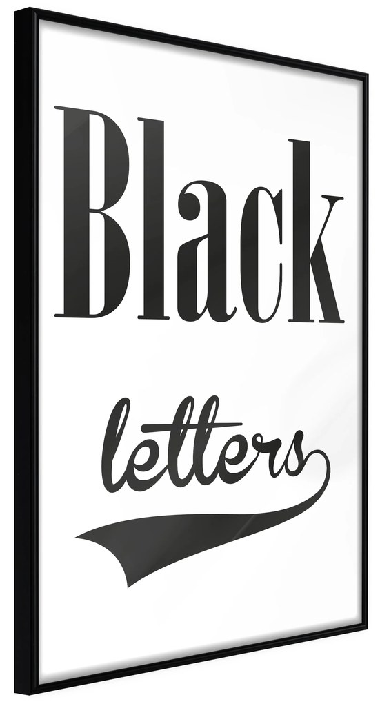 Artgeist Plagát - Black Letters [Poster] Veľkosť: 40x60, Verzia: Čierny rám