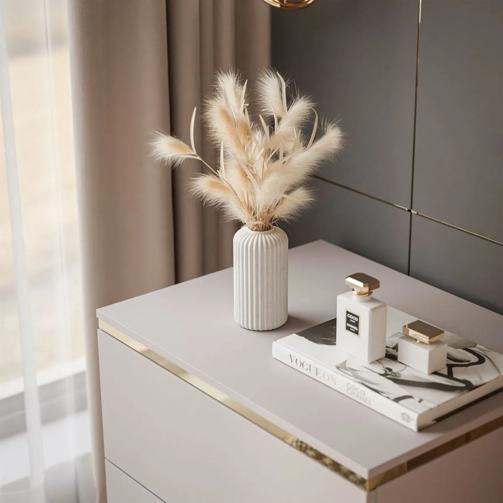 NOČNÝ STOLÍK NESSIE 2 KAŠMÍR + ZLATÝ LED