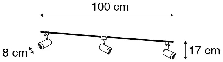 Inteligentný koľajnicový systém biely 1-fázový 3-svetelný vrátane Wifi GU10 - Iconic Jeana