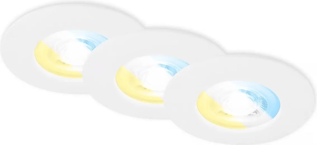 Briloner 7605036-SADA Sada 3× LED kúpeľňových podhľadových svietidiel 3×LED/4,9W/230V IP44 biela