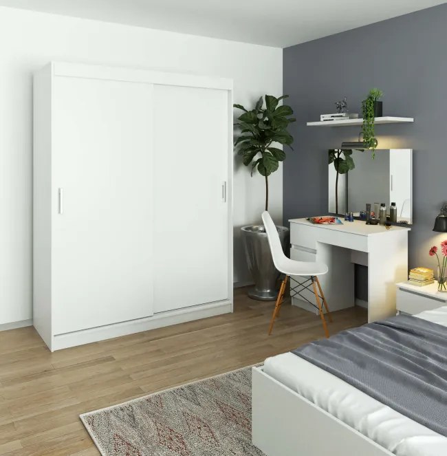 Šatníková skriňa s posuvnými dverami 150 cm CLP mono biela