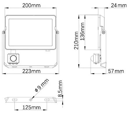 Philips - LED Vonkajší reflektor so senzorom PROJECTLINE LED/50W/230V IP65 4000K