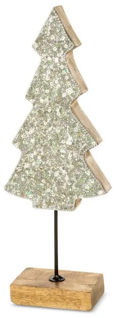 Vianočná dekorácia FIG 13 svetlohnedá / strieborná (2 ks)