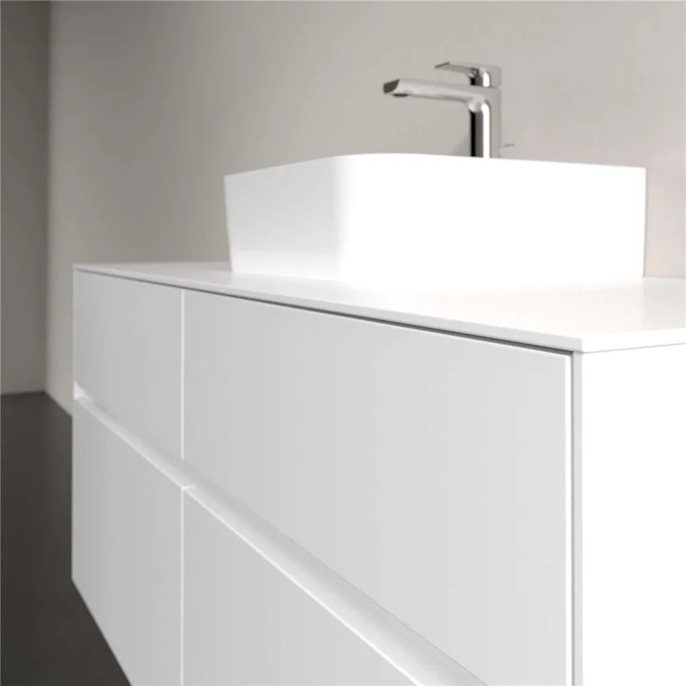 VILLEROY &amp; BOCH Collaro závesná skrinka pod umývadlo na dosku (umývadlo v strede), 4 zásuvky, 1200 x 500 x 548 mm, White Matt, C09700MS