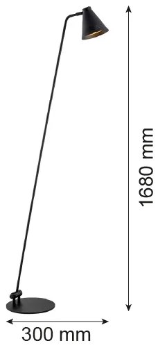 Argon 8003 - Stojacia lampa AVALONE 1xE27/15W/230V čierna