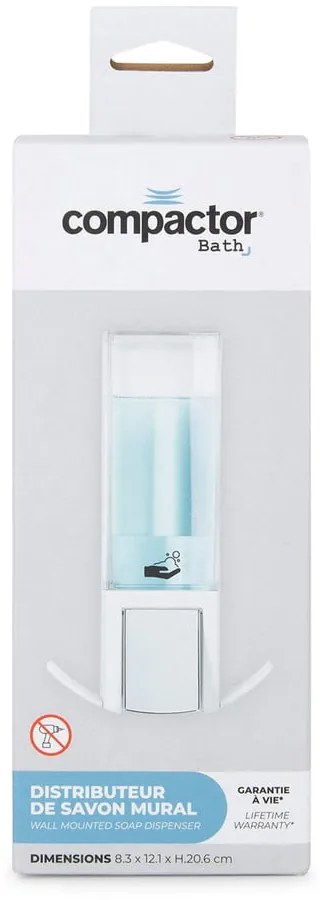 Biely nástenný dávkovač mydla 500 ml – Compactor