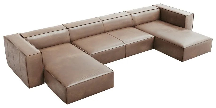 Svetlohnedá kožená rohová pohovka (do "U") Madame - Windsor &amp; Co Sofas