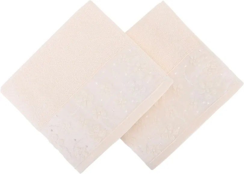 Sada 2 marhuľovooranžových uterákov z čistej bavlny, 50 x 90 cm
