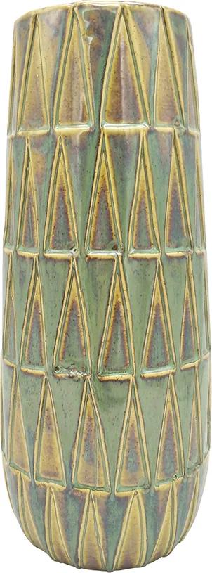 PRESENT TIME Sada 2 ks Zelená keramická váza Nomad veľká ∅ 14 × 33 cm