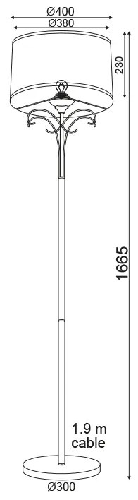ACA DECOR Stojacia lampa POIROT max. 60W/E27/230V/IP20