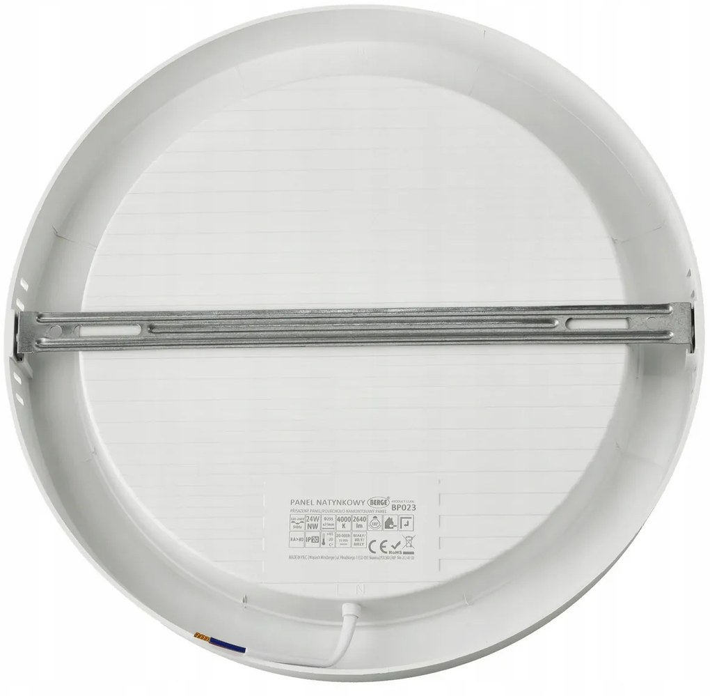 BERGE Prisadené LED stropné svietidlo 18W - 1980lm - 4000k - biely kruh