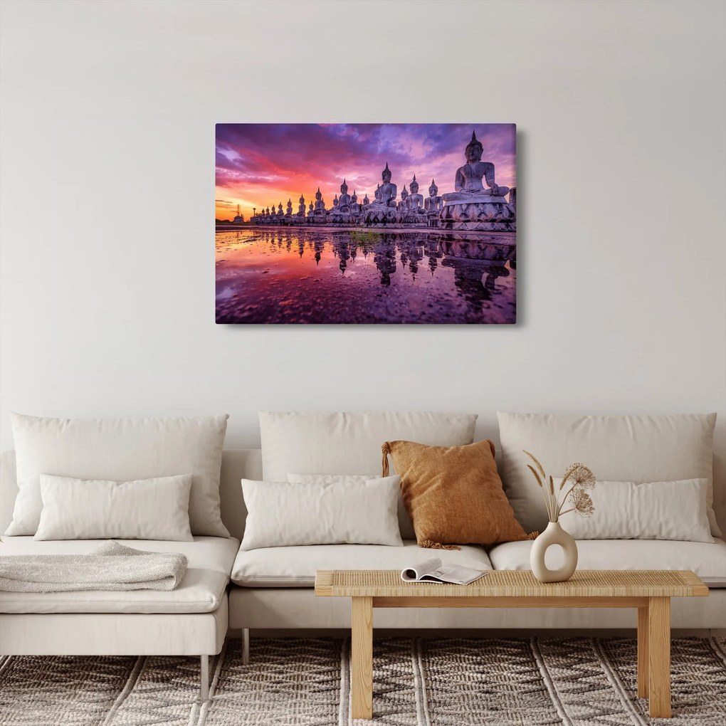 Obraz - Budhovia v západe slnka (90x60 cm)