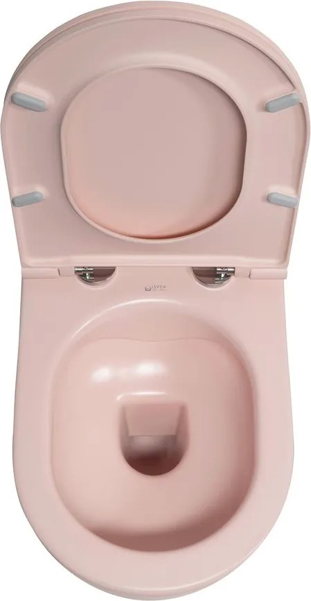 Isvea Isvea, INFINITY závesná WC misa, Rimless, 36,5x53cm, ružová Salmon, 10NF02005-2S