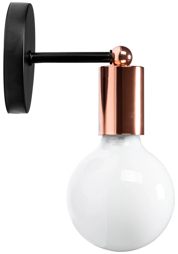 Toolight - kovová nástenná lampa E27 60W 392205, ružové-zlato, OSW-04019