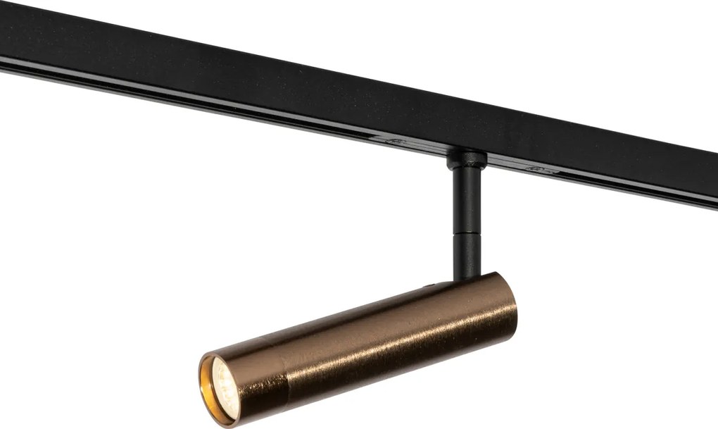 Moderné bodové svetlo tmavá bronz pre 1-fázový koľajnicový systém - Slimline Uzzy