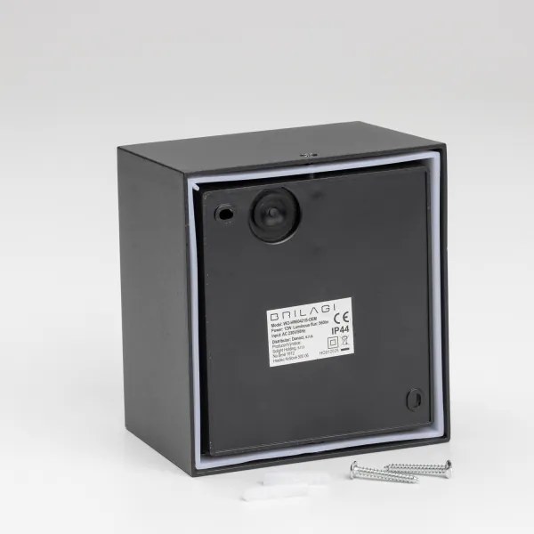 Brilagi-LED Vonkajšie nástenné svietidlo so senzorom TERNI LED/12W/230V čierna IP44