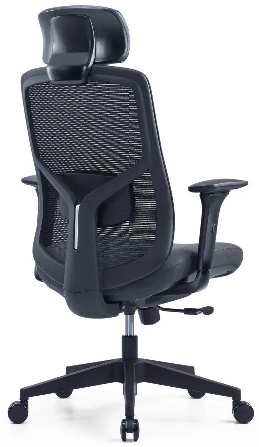 Kancelárska ergonomická stolička PYLON — látka, čierna / viac farieb Modrá Bez podhlavníka