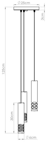 Sollux SL.1694 - Luster na lanku LIRO 3xGU10/10W/230V biela