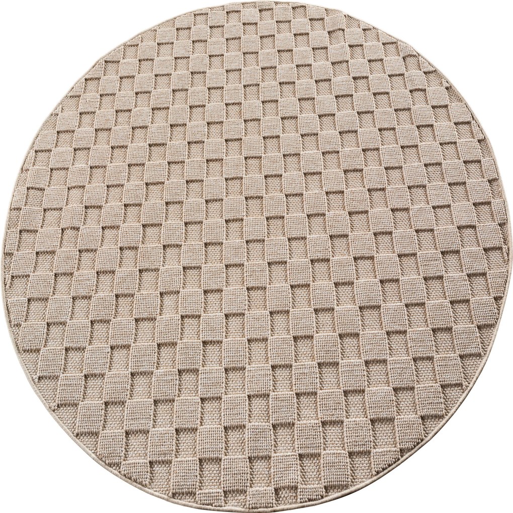 Ayyildiz, Kusový koberec Helix 2203 beige kruh, 80x80, béžová, chodba / predsieň