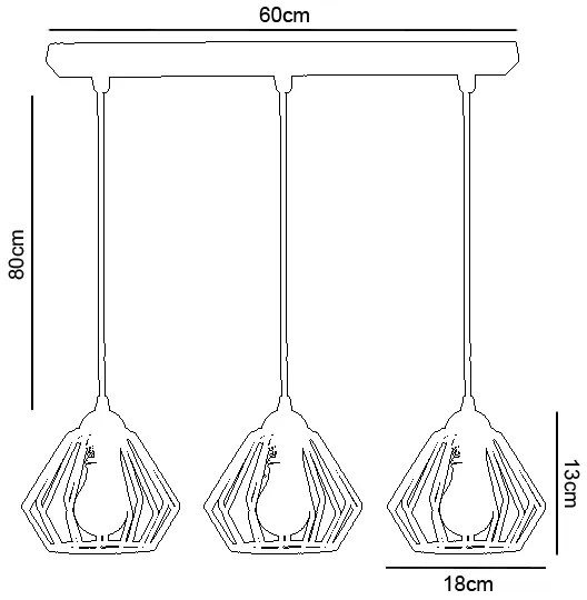 Luster na lanku CEED 3xE27/60W/230V šedá