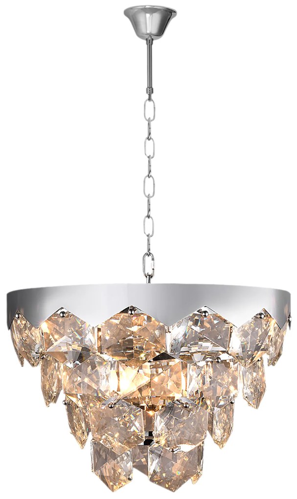 Luster Grace, 1x krištáľové/chrómové kovové tienidlo, (fi 45cm), ch