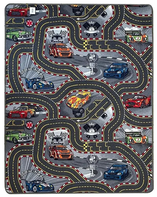 Detský koberec Racers 97 1,0/1,65 šedá