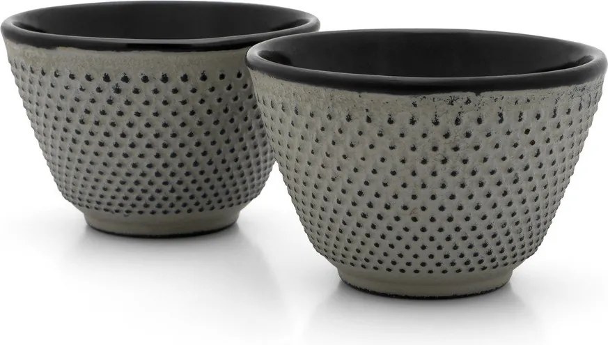 Sivé šálky v súprave 2 ks z liatiny 100 ml Jang – Bredemeijer