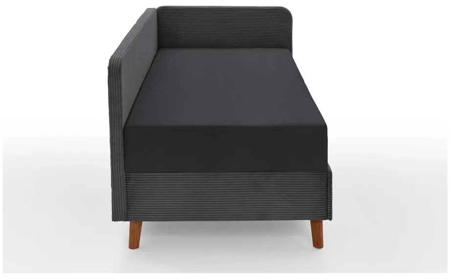 Tmavosivá čalúnená jednolôžková posteľ s úložným priestorom 90x200 cm Cabana – Meise Möbel
