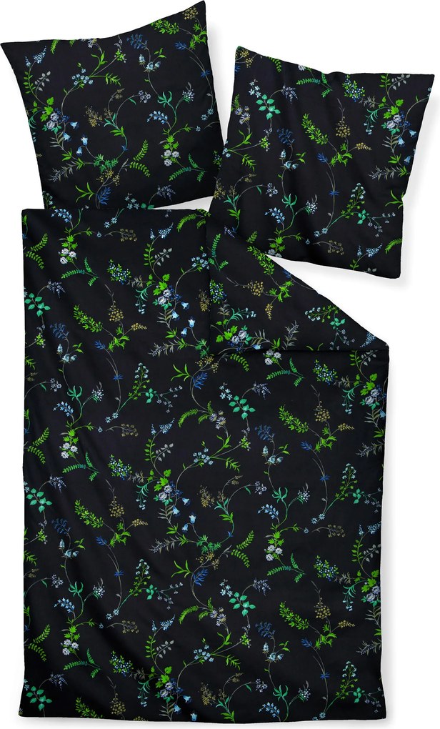 XXXLutz POSTEĽNÁ BIELIZEŇ, makosatén, hnedá, zelená, čierna, 135/200 cm Janine - Online Only bytové doplnky - 003361128401