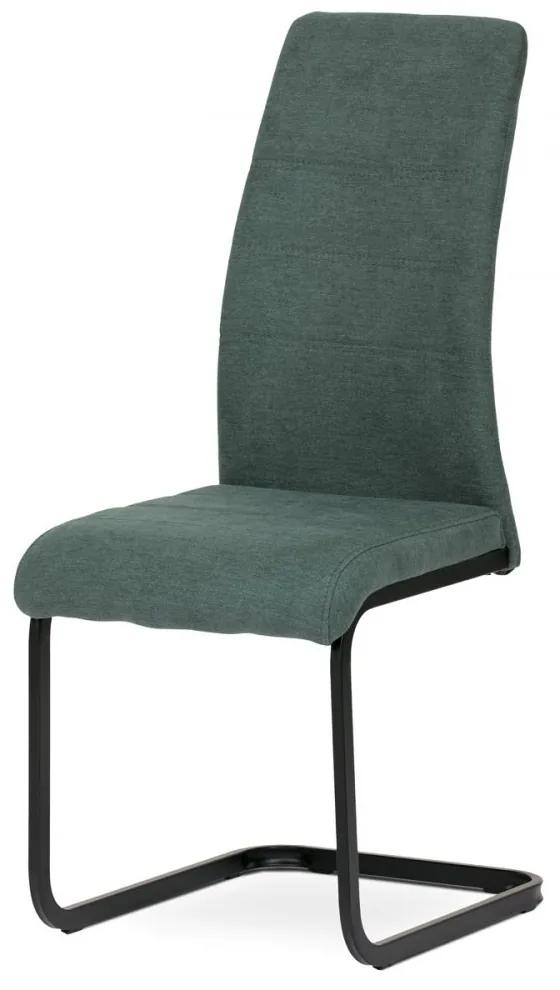 Jedálenská stolička JEREMY — kov, látka, viac farieb Zelenomodrá