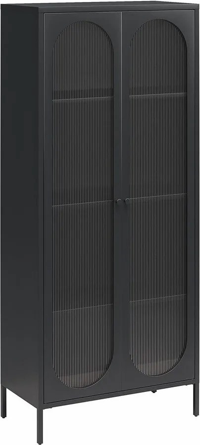 Čierna kovová vitrína 80x186x40 cm Luna – Støraa
