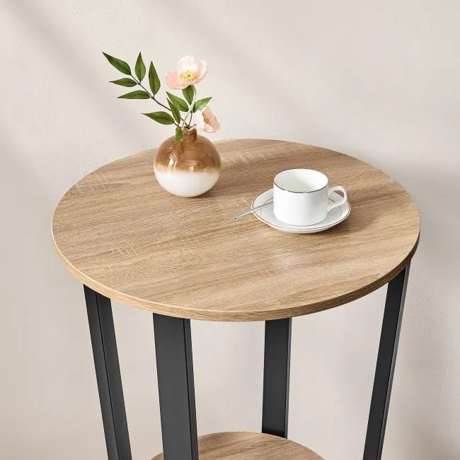 Príručný stolík OSKAR LET057B11 hnedý / čierny