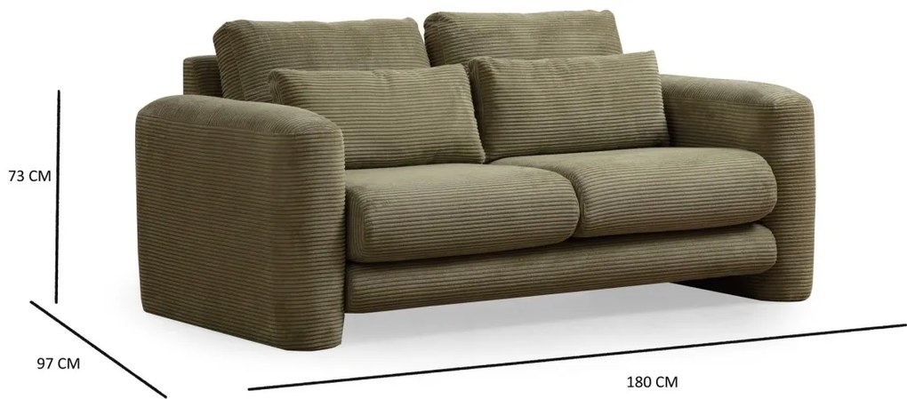 Dvojmiestna pohovka Lily 180 cm zelená