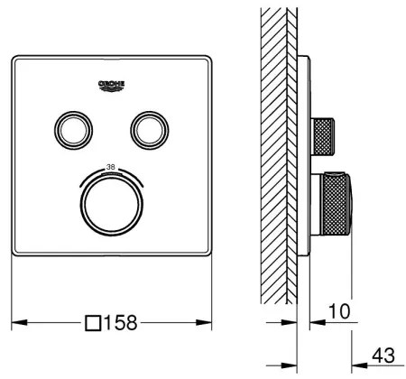 GROHE 29124A00 - Termostatická batéria GROHTHERM SMARTCONTROL grafit
