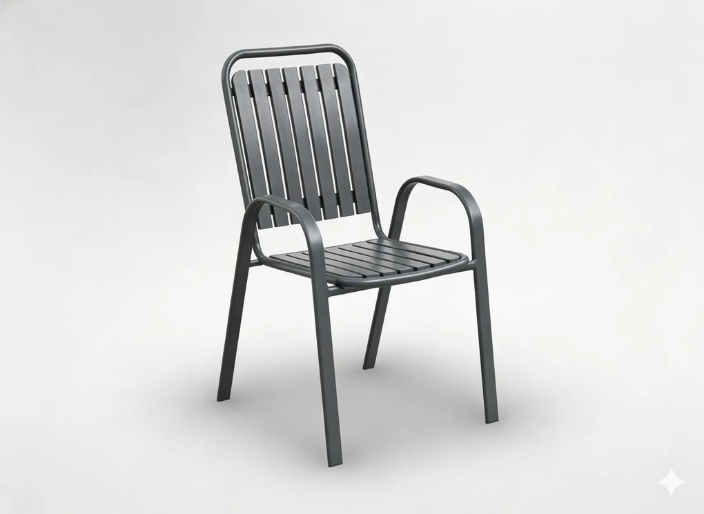 Garden Line ZÁHRADNÁ STOLIČKA TMAVOSIVÁ 56 x 63 x 89 CM