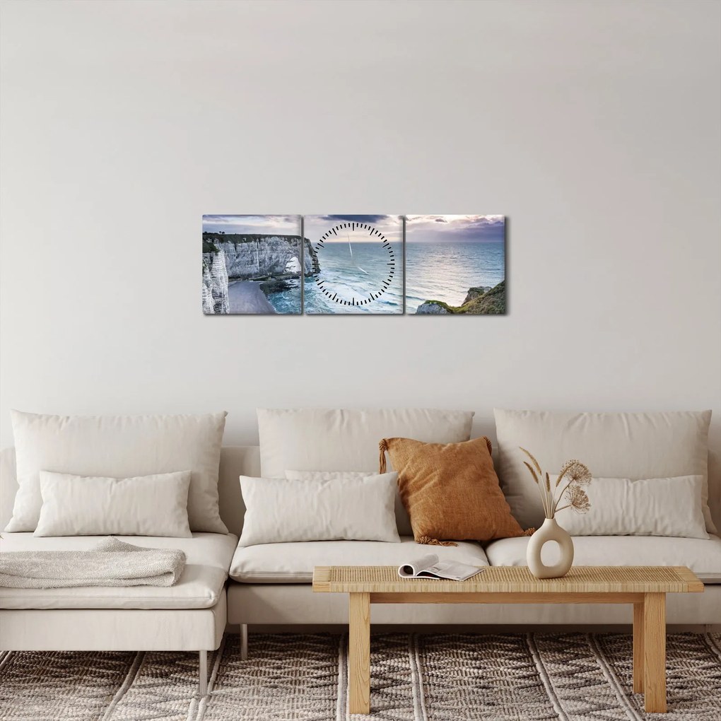 Obraz útesov (s hodinami) (90x30 cm)