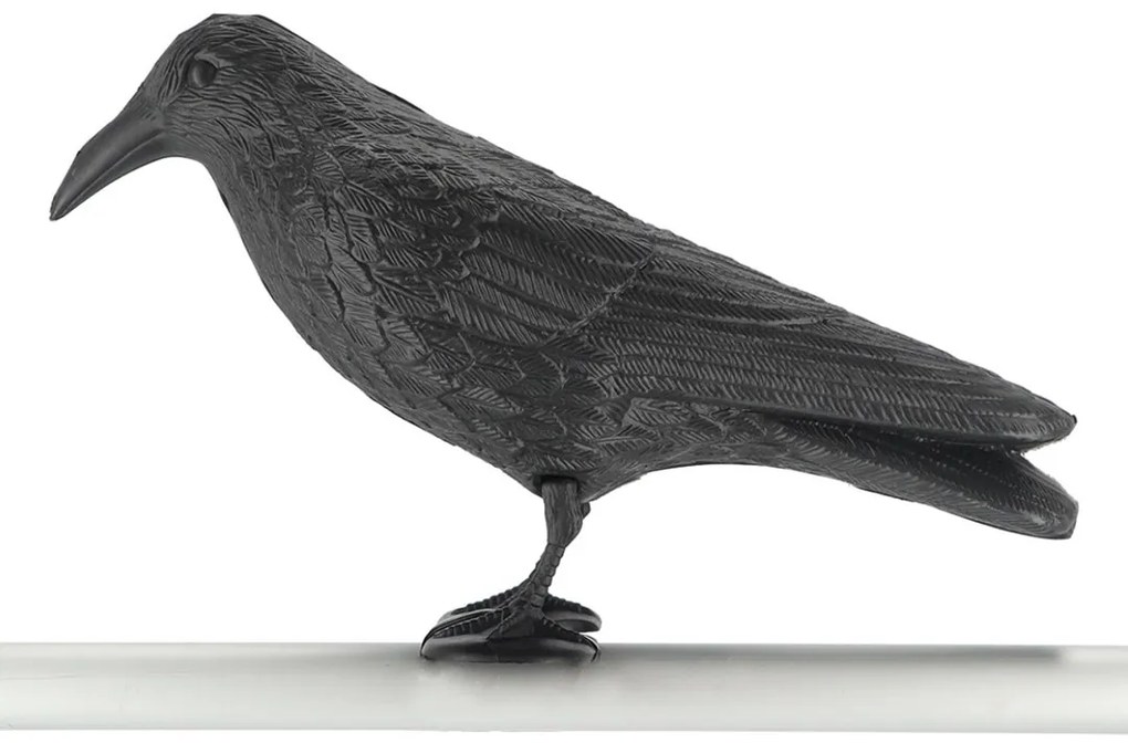 Záhradná figúrka z polyetylénu Crow, 21,5 cm, čierna