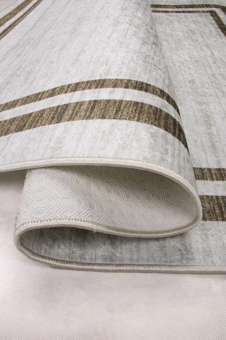 Protišmykový koberec MILANO 80007-01 krémový / hnedý