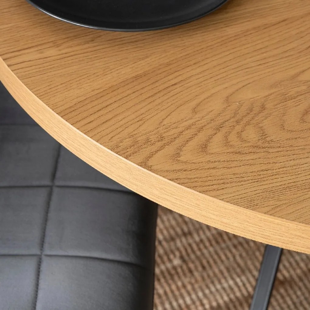 PROXIMA.store - Okrúhly rozkladací stôl LUGO FARBA: čierna, FARBA NÔH: dub