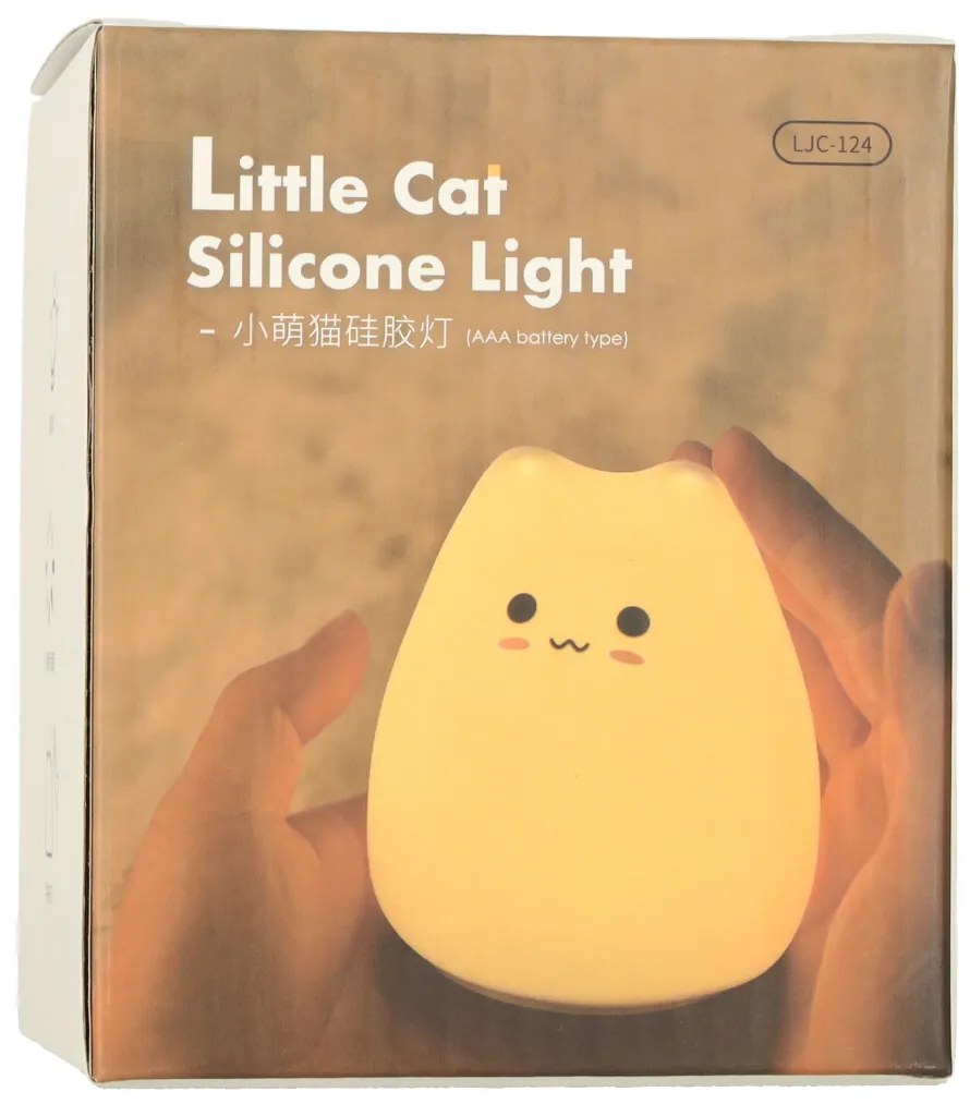 KIK Silikónové nočné svetlo biela mačka