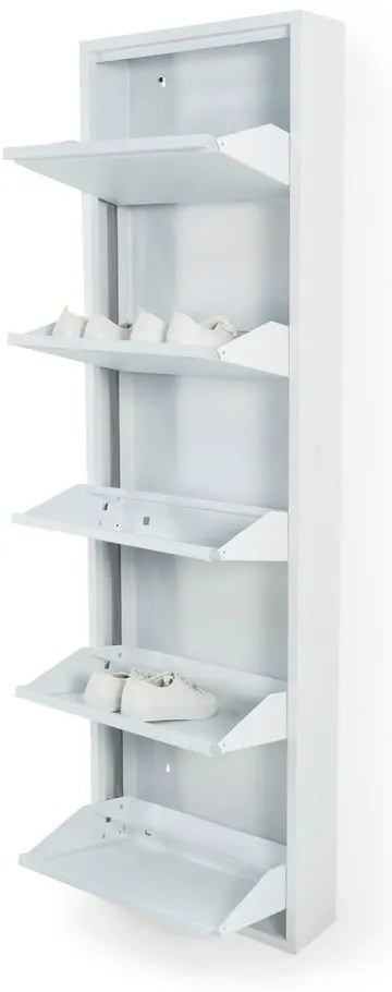 Biela kovová výklopná skrinka na topánky 50x169x15 cm Billy – Spinder Design