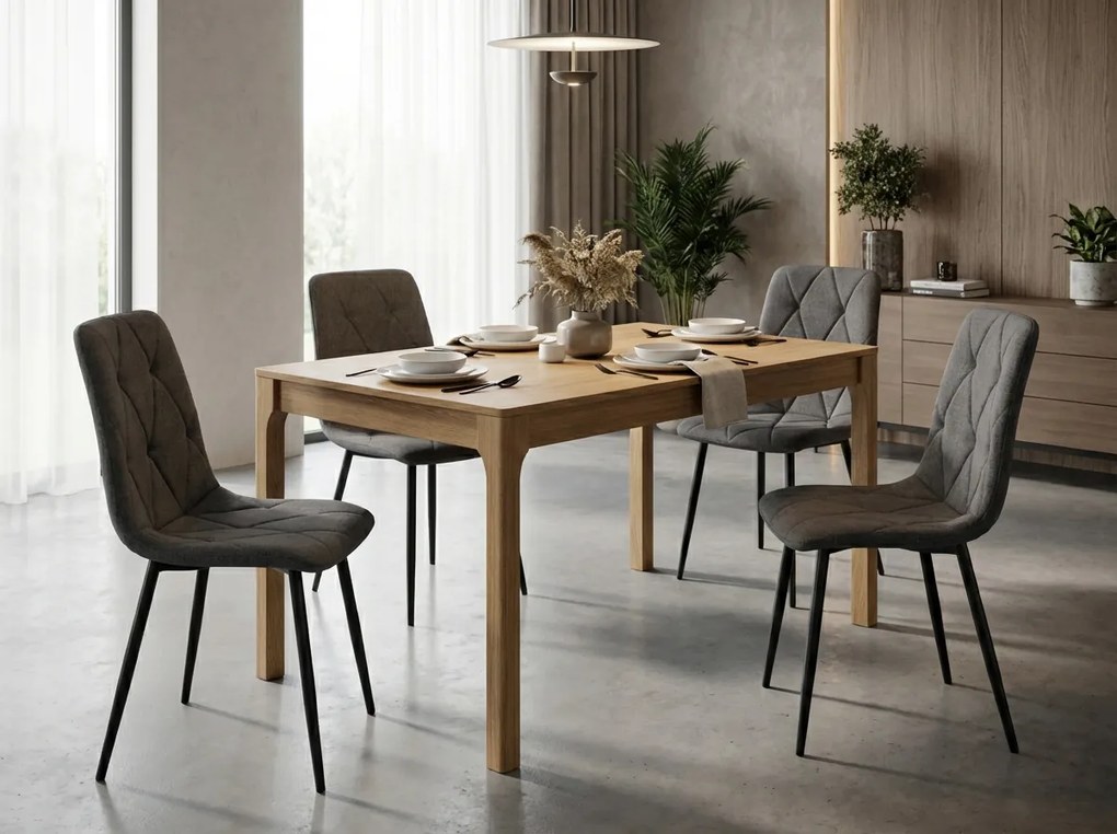 Sivá stolička LIBRA STONE GREY s čiernymi nohami