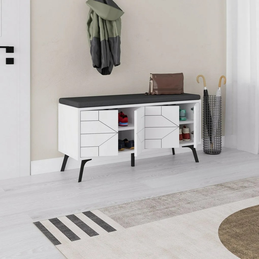 Skrinka na topánky Dune White