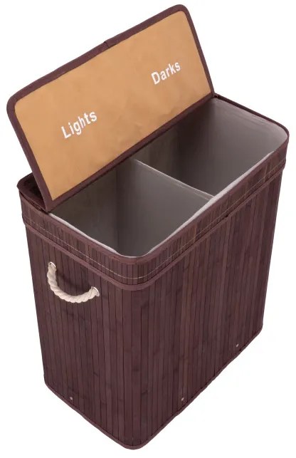 Kôš na bielizeň 100 l bambusový hnedý