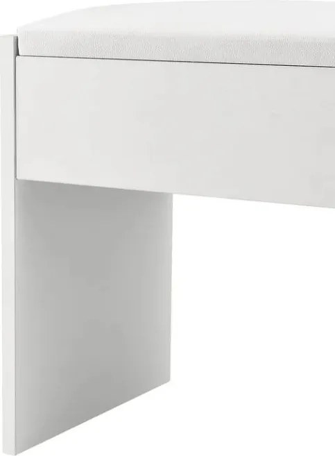 Taburet biely ku kozmetickému stolíku 42 cm s čalúnením