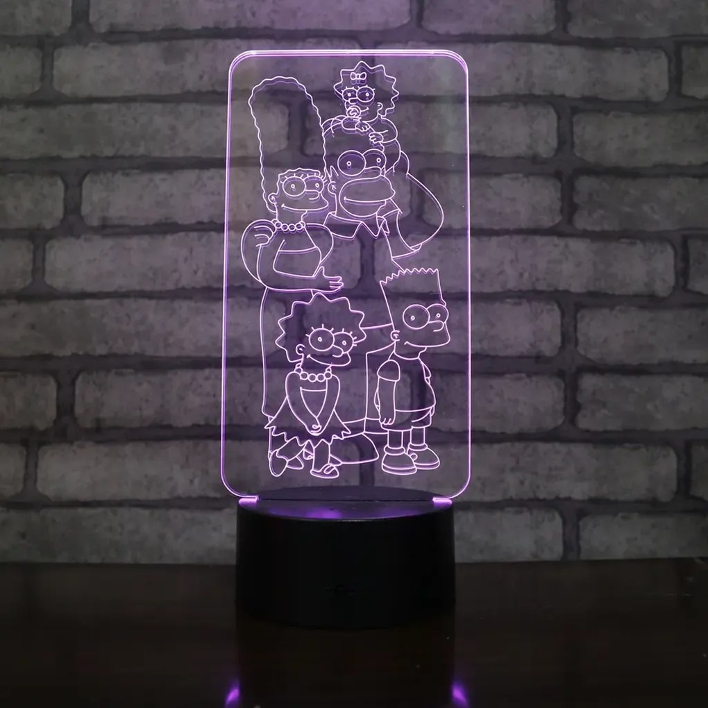 3Dmix 3DL-WD016 – 3D LED nočná lampa - Simpsonovci (Wood)