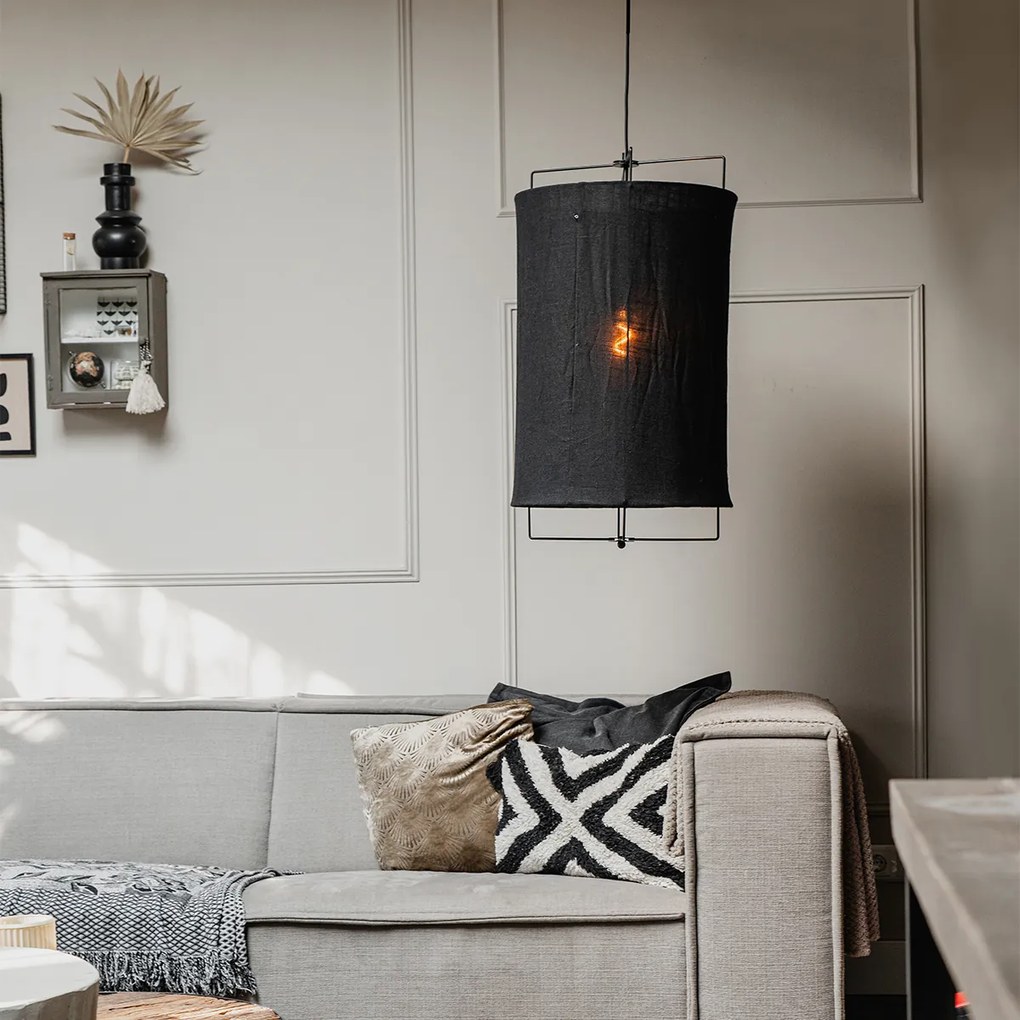 Dizajnové závesné svietidlo čierne - Rich