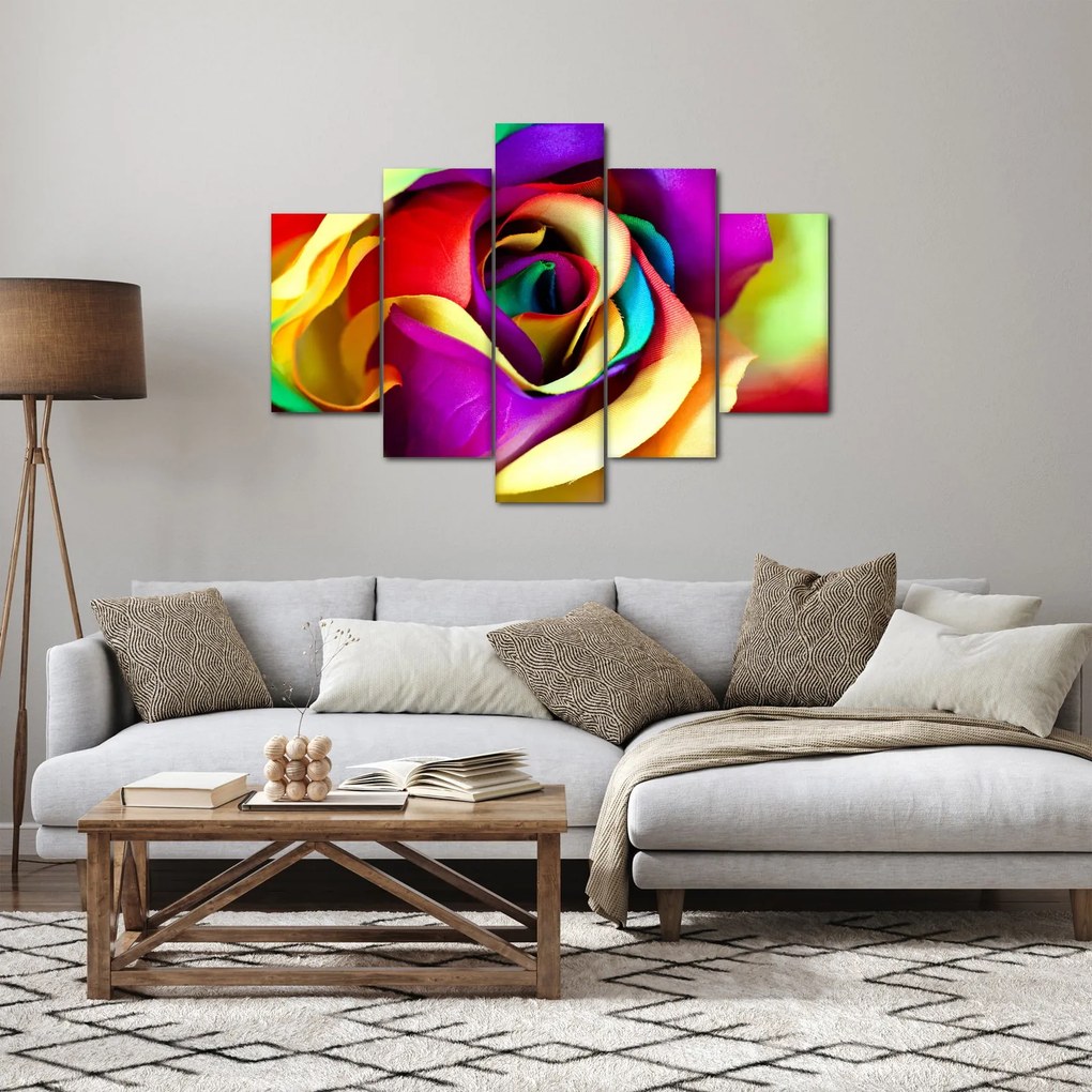 Obraz - Farebná ruža (150x105 cm)